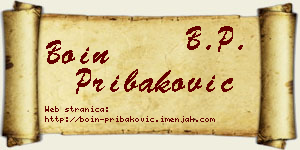 Boin Pribaković vizit kartica